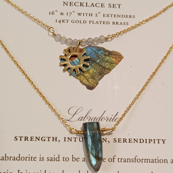 2 Pc Luna Norte gold  plated double Layer Necklace With 14kt gold plated - Picture 1 of 7